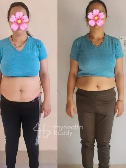 This postpartum mom lost 9 kgs in 6 months. She balanced sleepless nights and a demanding schedule by staying consistent and positive. Her journey is a testament to the mental resilience you build alongside physical strength.