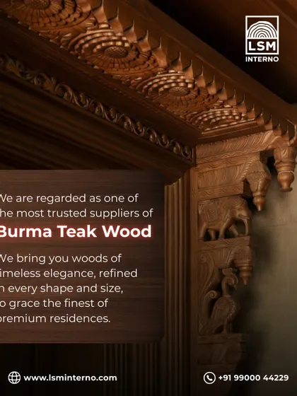 This is the soul of our work. An intricate carving in solid Burma Teak, showcasing the traditional craftsmanship passed down through generations at Lakshmi Saw Mills. We believe details like these transform a piece of wood into a timeless family heirloom.