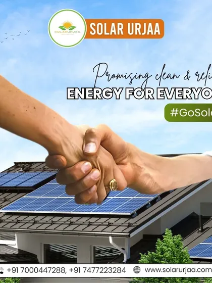 **Promising clean and reliable energy for everyone.** My commitment is represented by this handshake over a solar-powered neighborhood. Let's partner together to #GoSolar.