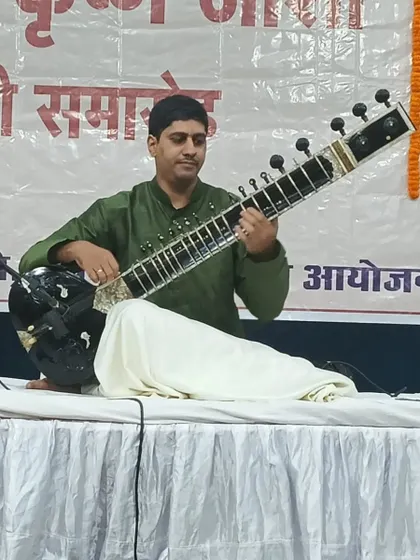 Playing for the discerning audience at the Raipur concert.