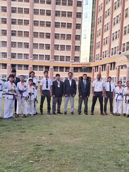 Our winning team posing for a group photo outside the tournament venue. We represent our academy with pride and discipline wherever we go.