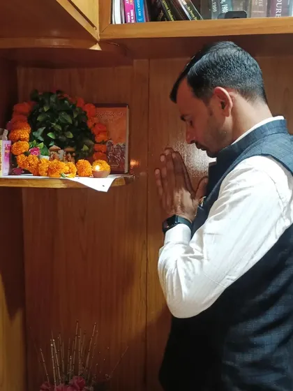 Offering prayers during the Diwali pooja in my chamber. Faith and work go hand in hand.