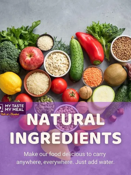 I believe in using only natural ingredients. This heart made of fresh vegetables and grains shows my commitment to making food that is delicious, healthy, and easy to carry anywhere.