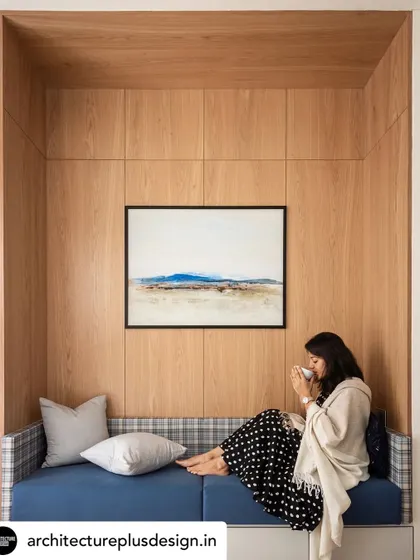 This cozy reading nook, featured in Architecture Plus Design, is a perfect example of how we turn functional needs into beautiful, soulful spaces. The warm oak paneling creates a perfect little sanctuary within the bedroom.