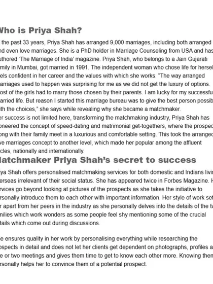 DNA India has highlighted my journey of arranging over 9,000 marriages and pioneering speed-dating events in India. The articles note the praise I've received from iconic figures like Dhirubhai Ambani and Ratan Tata for my contribution to the field.