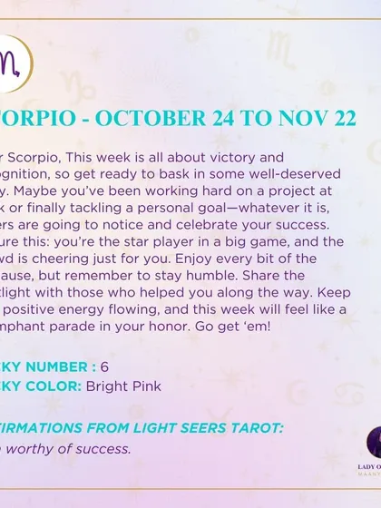 This week's tarot reading for Scorpio. This week is all about victory and recognition, so get ready to bask in some well-deserved glory.