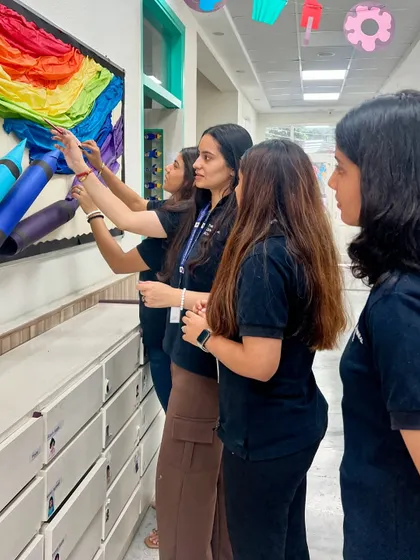Our teachers preparing the classroom environment. They put so much thought and care into creating a space that is not only beautiful and inviting but also rich with learning opportunities.