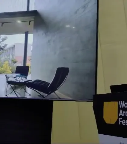 A shot of our project presentation on screen at the World Architecture Festival.