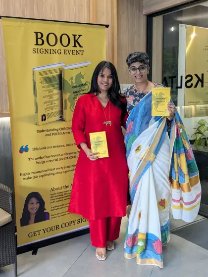 Supporting my friend Supriya at her book launch for "Guardians of Innocence." I believe in showing up for my community and celebrating their achievements. Here we are at the book signing event.