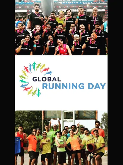 A collage celebrating Global Running Day. Running is a journey of self-discovery, and we love celebrating it with the worldwide running community.