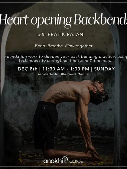 Bend, breathe, and flow together in our heart-opening backbends workshop. This session focuses on foundational work to strengthen the spine and deepen your practice.