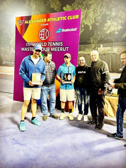 A group of winners at the ITF World Tennis Masters Tour in Meerut. Sharing the podium with other talented players is always a pleasure.