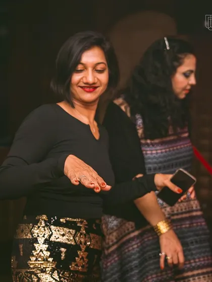 A guest showing off her dance moves.
