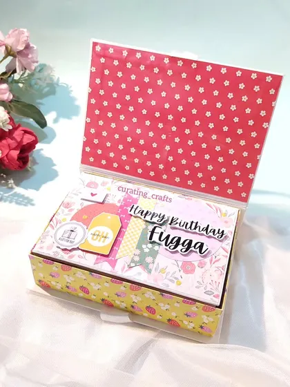 The box for the husband's birthday mini scrapbook.
