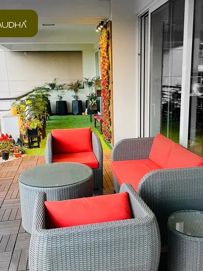 Make the most of your balcony by transforming it into a cozy outdoor dining or relaxation spot. This series shows various setups, from full seating arrangements to serene zen corners.