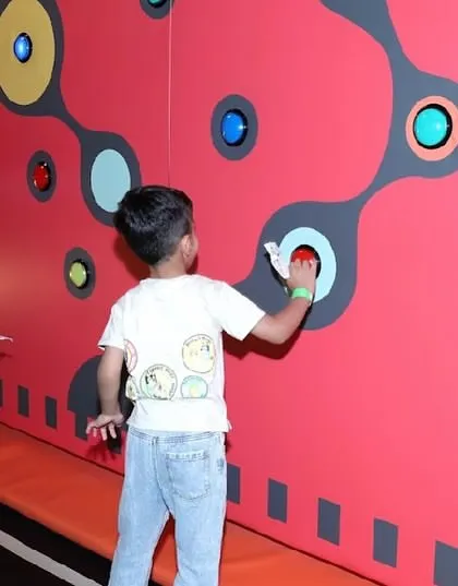 Our interactive light wall is a fun game that tests kids' speed and reflexes.