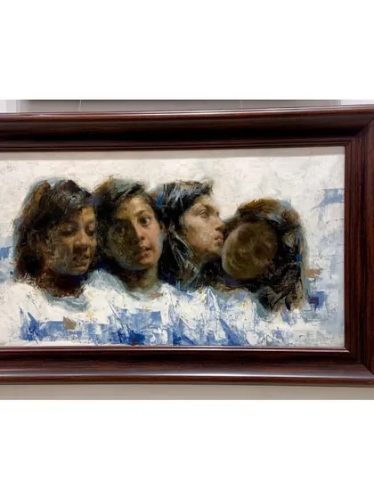 My painting "Self Conversation" displayed at The Art Society of India's annual exhibition.