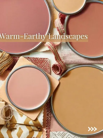 A mood board showcasing a warm, earthy color palette. We use these palettes to create inviting and grounded spaces that feel both modern and timeless.