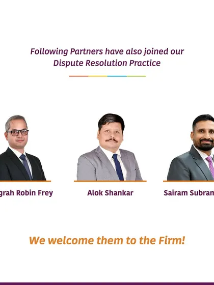 We welcome new partners Anugrah Robin Frey, Alok Shankar, and Sairam Subramanian to our Dispute Resolution Practice, further expanding our team's capabilities.