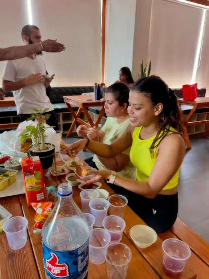 Sharing food and stories is a big part of our studio culture. We work hard and relax together.