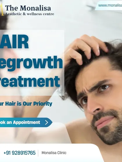 Your hair is our priority. We offer advanced hair regrowth treatments designed to nourish the scalp and stimulate growth for thicker, healthier hair.