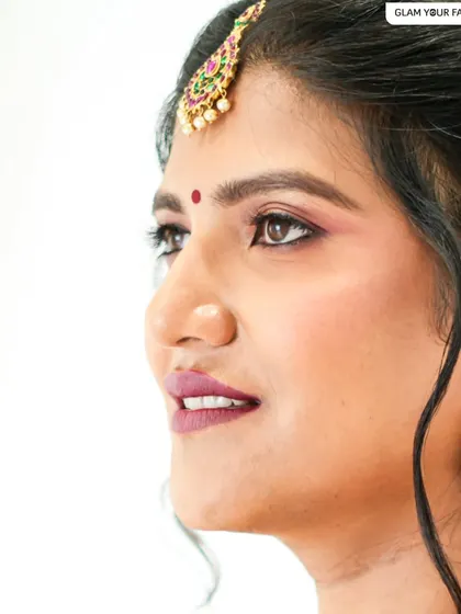 A close-up of a super subtle, soft, and skin-like makeup look. This is perfect for clients who want to look polished and elegant for a traditional event without feeling overly made up.