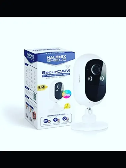 The Halonix SecurCAM is a totally wireless camera with an inbuilt battery that can last up to 30 days. It offers 3K resolution, color night vision, and a magnetic attachment for hassle-free installation.