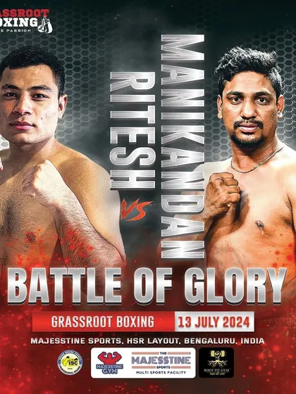 A poster for our "Battle of Glory" event, promising a relentless night of boxing.