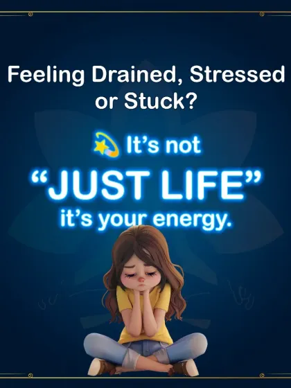 This carousel explains the common signs of energy imbalance, from feeling drained and stressed to being stuck in life. It introduces my Chakra Energy Balancing batch as a solution to heal, align emotions, and attract opportunities.