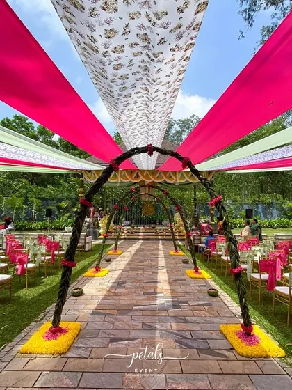 A duplicate image of the beautiful and colorful wedding aisle.