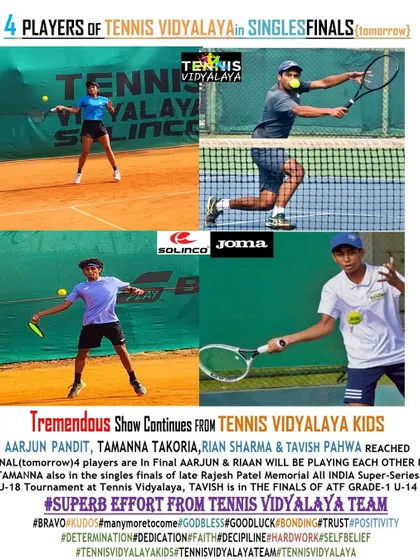 A tremendous show with 4 of our players reaching singles finals on the same day.
