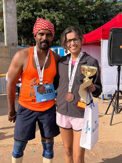 A proud podium moment after a long time. This win at the Masters athletic event was a result of getting my health in check and staying consistent with my training.