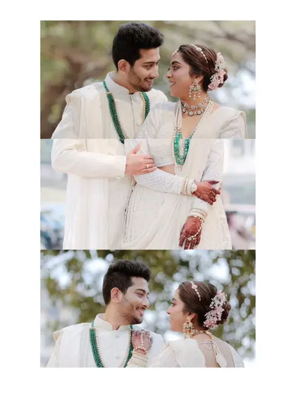 These portraits showcase the couple's chemistry and their beautifully coordinated white outfits. I love capturing these serene, romantic moments.
