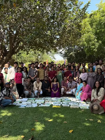 An amazing display of all the sketches and paintings created during the Urban Sketchers Delhi event.