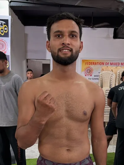 Another member of our fight team, weighed in and medically cleared. The focus and determination are clear.