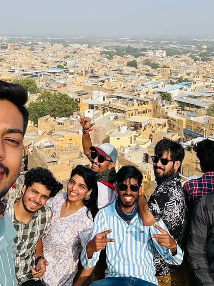 Another selfie of the group enjoying the panoramic view from Jaisalmer fort. It's all about sharing these amazing sights with your friends.