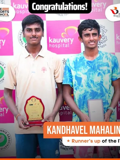 Kudos to Kandhavel Mahalingam for a remarkable runner-up performance at the ITF J60 in Chennai. We celebrate our players' achievements as they continue to shine on the international stage.