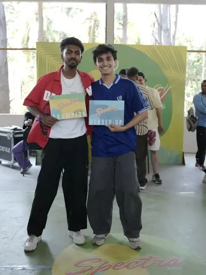 Winners of a dance category at Spectra 2024, celebrating their achievement.