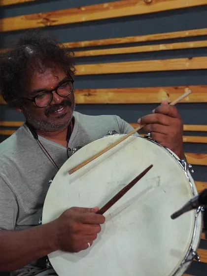 Another smiling face from the folk percussion section. Their passion for their art form is infectious and inspiring.