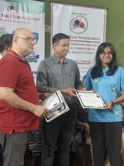 Congratulations to Karuna for her podium finish in the Women's singles at the Belgaum state ranking, a great comeback after her injury.