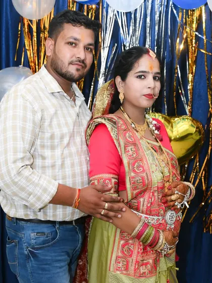 A portrait of the happy couple at their indoor maternity celebration. We capture both individual and couple shots during your event.