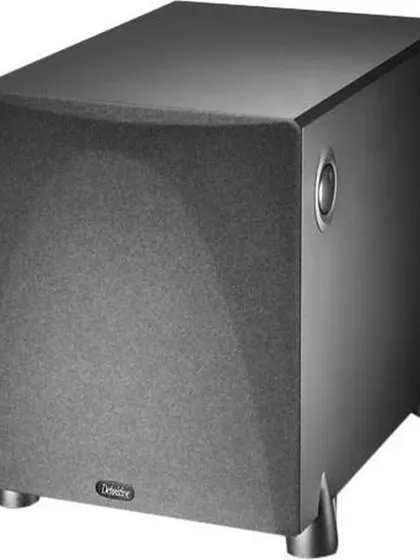 This is a Definitive Technology ProSub, a compact and powerful subwoofer. It's designed to produce deep, tight bass that you can feel, making it an essential part of any serious home theater or music system.
