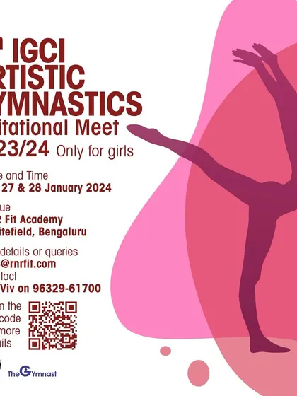 The official poster for our 4th IGCI Artistic Gymnastics Invitational Meet. We are proud to create opportunities for young athletes to soar.