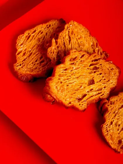 A close-up of the crispy, honey-soaked Christmas Morning Crack.