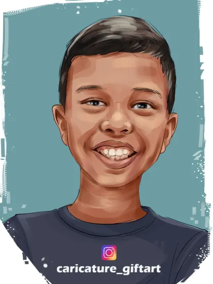 A happy birthday caricature for a young boy. My goal here was to capture his bright, joyful smile in a clean and simple portrait style. These make for great profile pictures and party invitations.