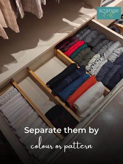 Separating items by color or pattern is another great way to organize drawers, making it quick and easy to find exactly what you're looking for.