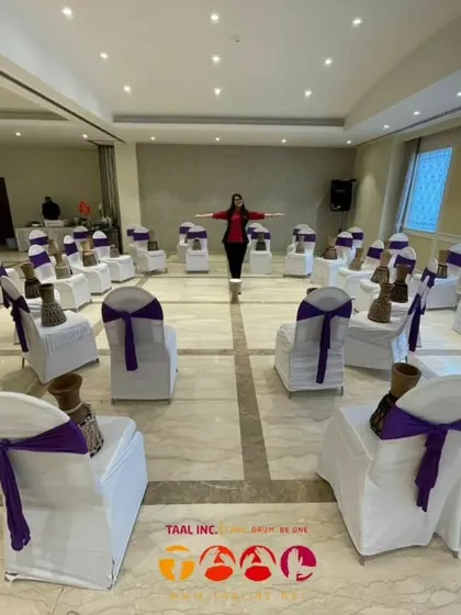 Another view of the setup, showing the care we take in preparing the space for an optimal group experience.