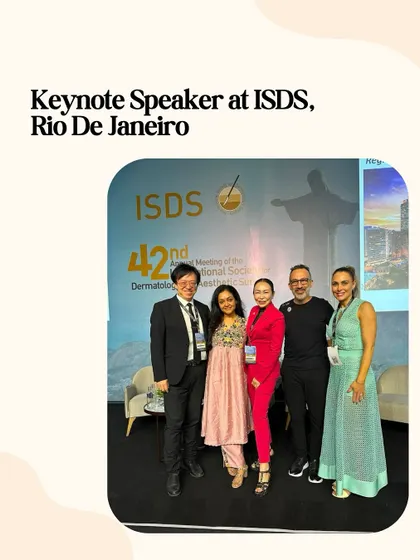 As a Keynote Speaker at ISDS in Rio De Janeiro. "Appearance medicine" has a profound impact on people's lives, and I feel blessed to do what I do.
