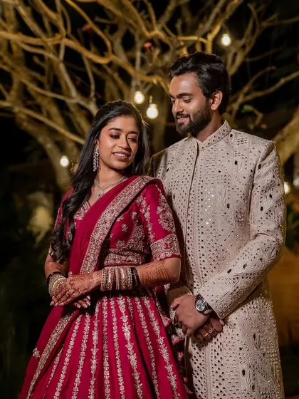 A quiet moment of togetherness during the Sangeet. Amidst the celebration, we find the pockets of intimacy that truly define your relationship.