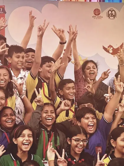 This is the energy that fuels me. The pure, unbridled joy of children at a literature festival, their hands in the air, their faces alight with excitement. This is the reward, the very essence of why I share stories.